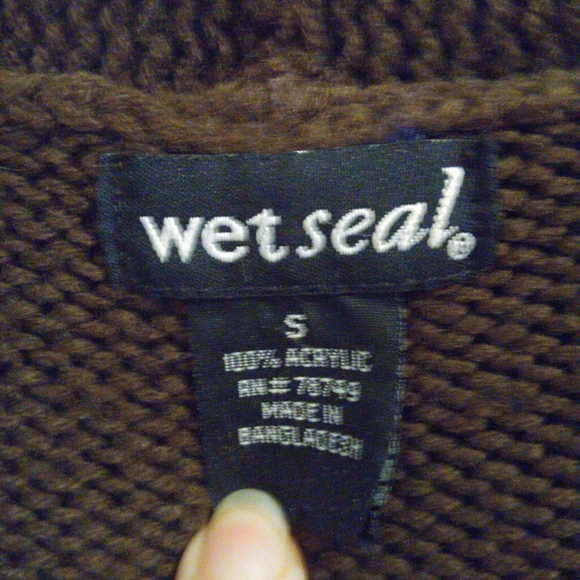 Wet Seal brown duster cardigan with hood sz small. Final Price Drop - Price Firm - Picture 2 of 5